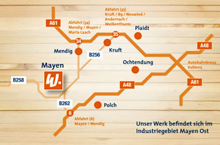 Umgebungskarte mit Wegeskizze